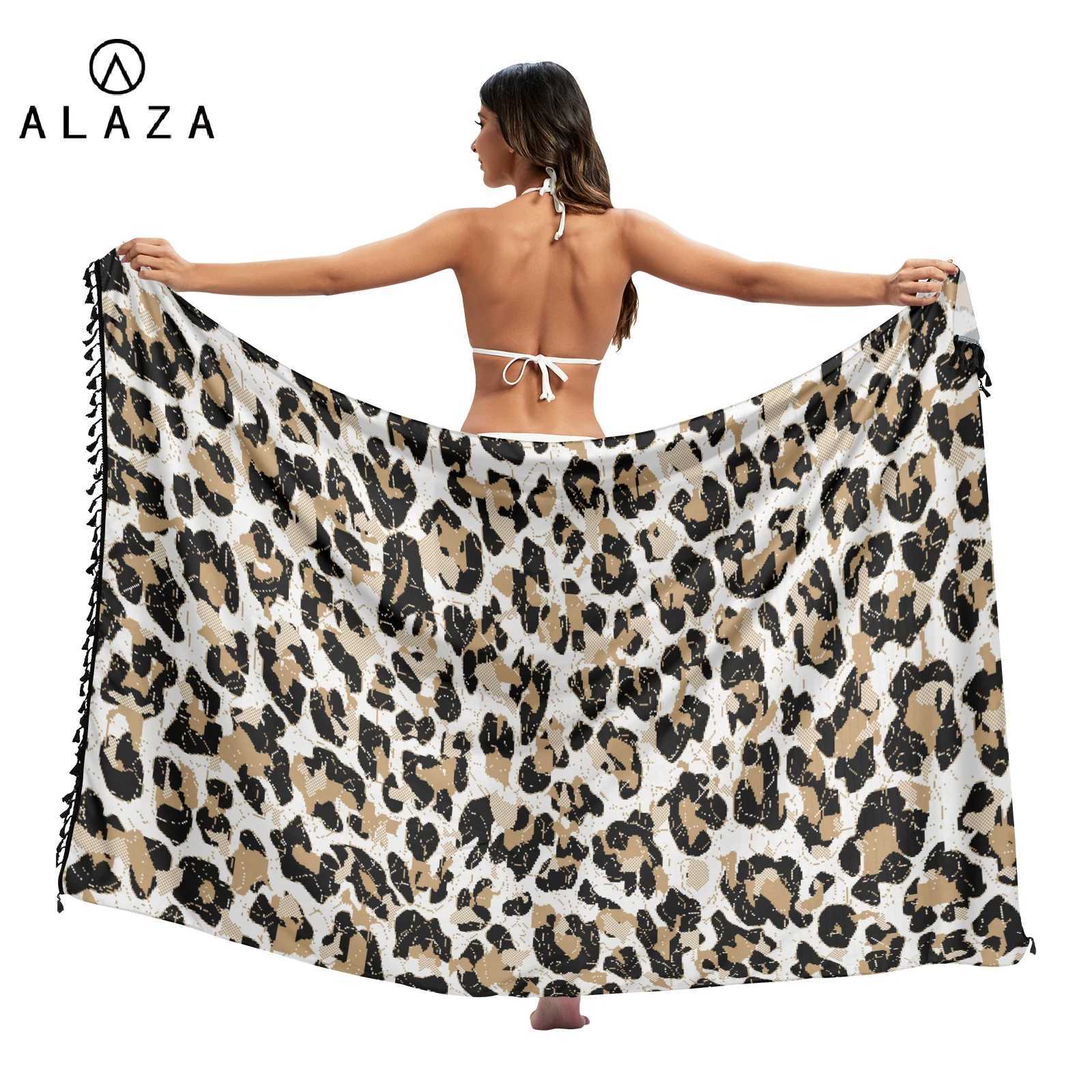 New Sexy Leopard print Beach wr dr Women Chiffon Swimwear Pareo Scarf Cover Up Wr Kaftan Sarong Bikini Cover-Ups Skirts W250120