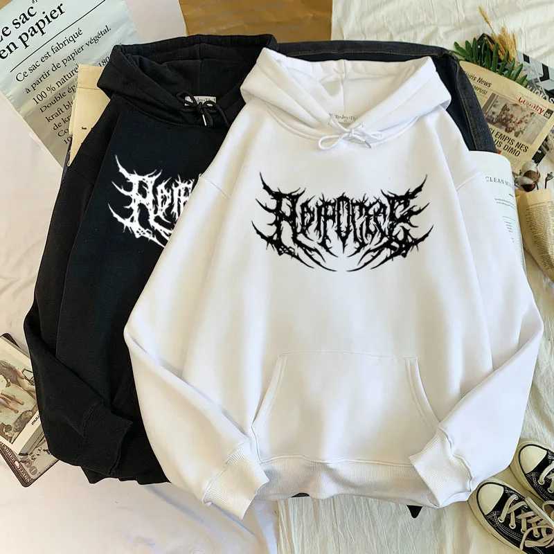 Harajuku Hoodies for Men Sweatshirt Warm Gothic Streetwear Punk Hoodie Horror Fashionable Simple Letter Print Woman Clothes TopsXJ2500118