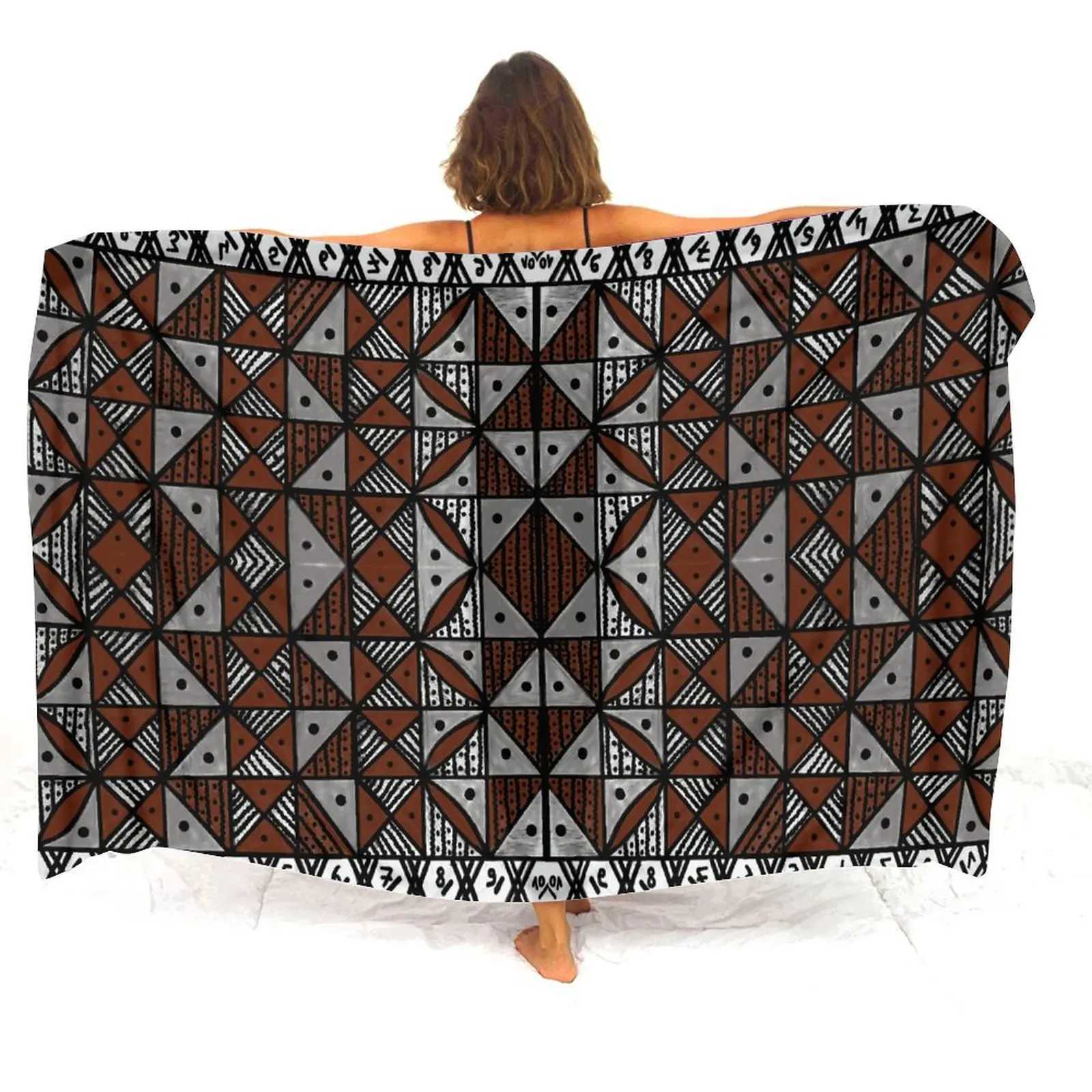 Soft fabric Sarong custom Polynesian tribal art printing womens elegant Shl beach party windproof Dr. Sarong W250120
