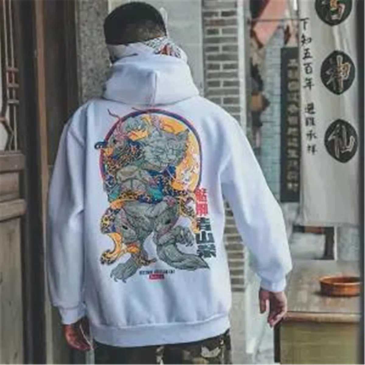 Fashion Boys Cool Men Hip Hop Hoodies Japanese Casual Sweatshirts Streetwear Men Women Loose Pullover Harajuku Devil Hoodie MaleXJ2500118