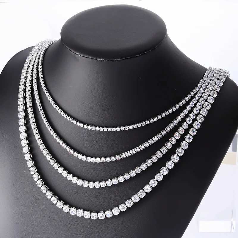 rs Tren 3/4/5/6mm Lab Diamond Necklace 14K White Gold Party Wedding Chocker Necklaces for Women Men Hiphop Jewelry GiftXJ250114