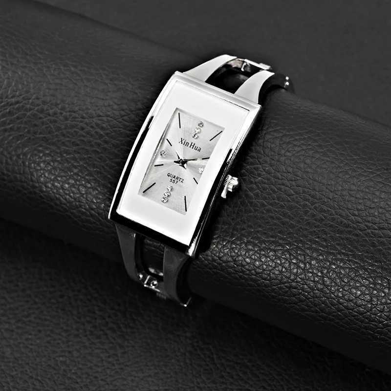 Square Steel Watch for Wen Luxury Fashion Silver Casual Wen Bracelet Watch Quartz Watch Crystal Bracelet Watch X250203