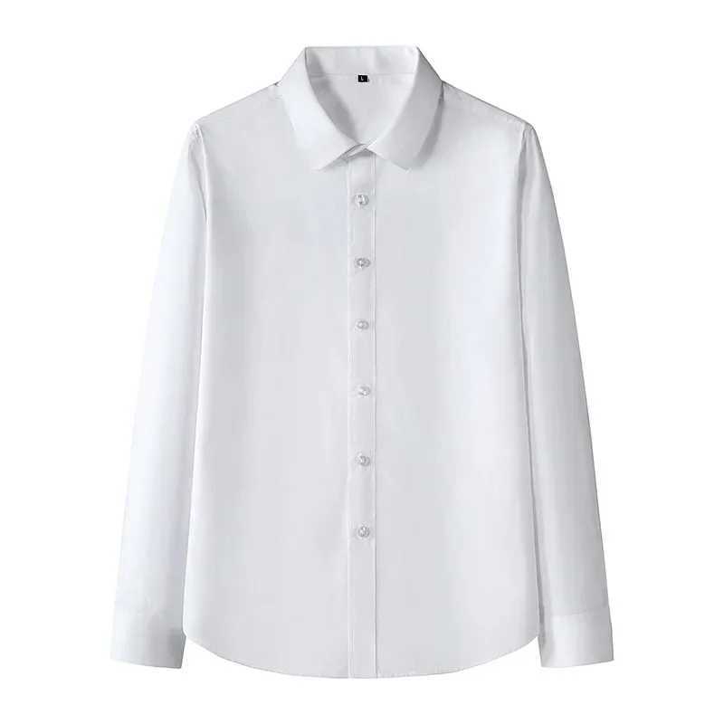 New Mens Long-sleeved Slim Shirt Business Casual Formal Office Shirt Male White Black Light Blue Navy Plus Size 8XL Solid ColorXJ250121