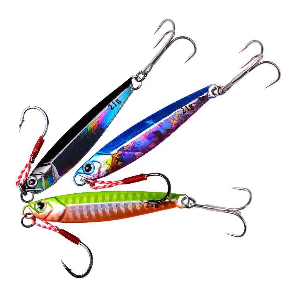 1PC 7g 10g 21g 40g 60g Metal Cast Slow Jig Spoon Jigging Hard Lure Bait Fish Sea Bass Fishing Lure Wobbler Spinnerbait TackleXJ250122