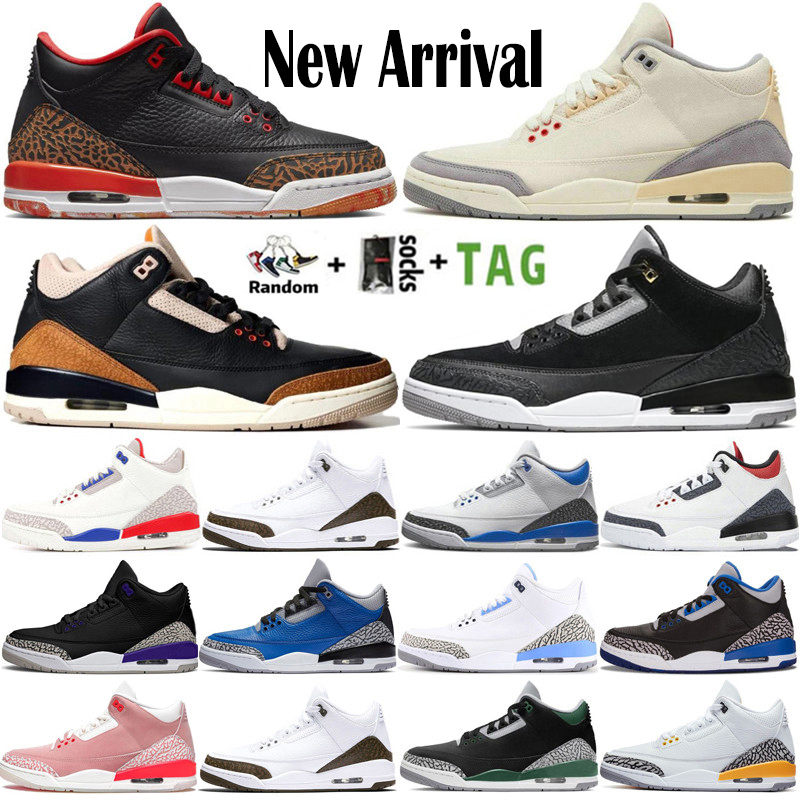 Mens Jumpman 3 High OG 3s Basketball Shoes SE Muslin Desert Elephant Dark Iris Rust Pink Neapolitan Chlorophyll Laser Orange Men Sport Women Sneakers Trainers Size 13