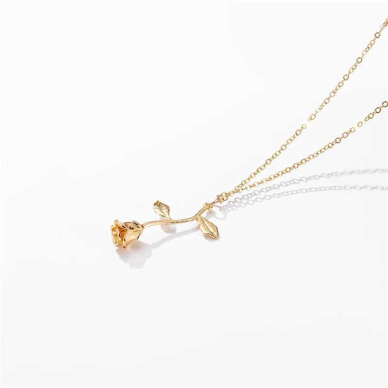 Fashion Rose Flower Pendant Choker Necklace for Women Punk style Simple Chain Necklaces Female Party Jewelry 2021 New Gifts SALEXJ250121