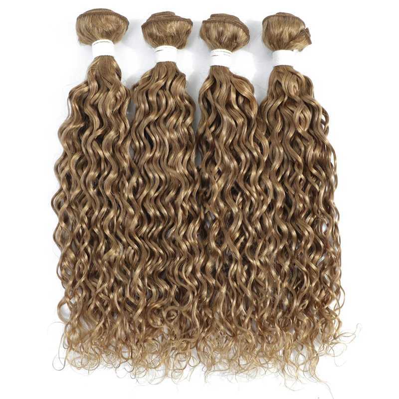 27# Honey Blonde Water Wave Bundles With Clo 4x4 SOKU Brazilian Brown 99J Human Hair Weave Bundles With Clo Remy HairXJ250120