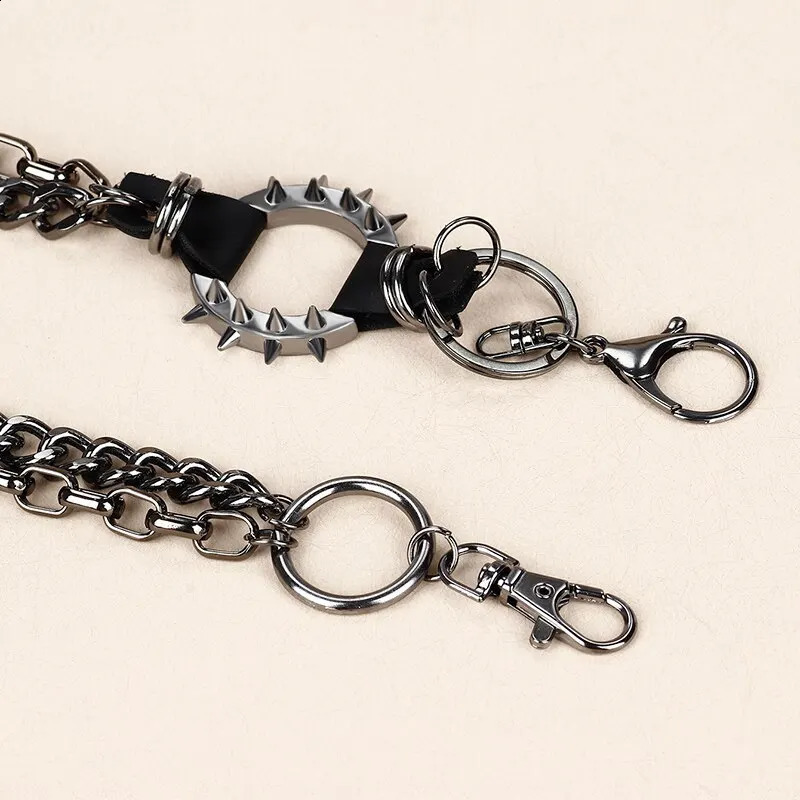 Gun Balck Color Hiphop Pants Belt Chains Jewelry Accessories 250114
