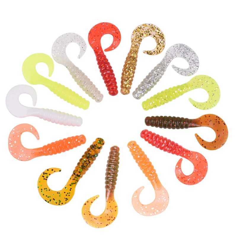 10 Pcs Soft Silicone Fishing Lure 4.8cm 1.2g Worm Jigging Wobblers Shrimp Fishy Smell Additive Tackle Bass Carp Artificial BaitsXJ250122