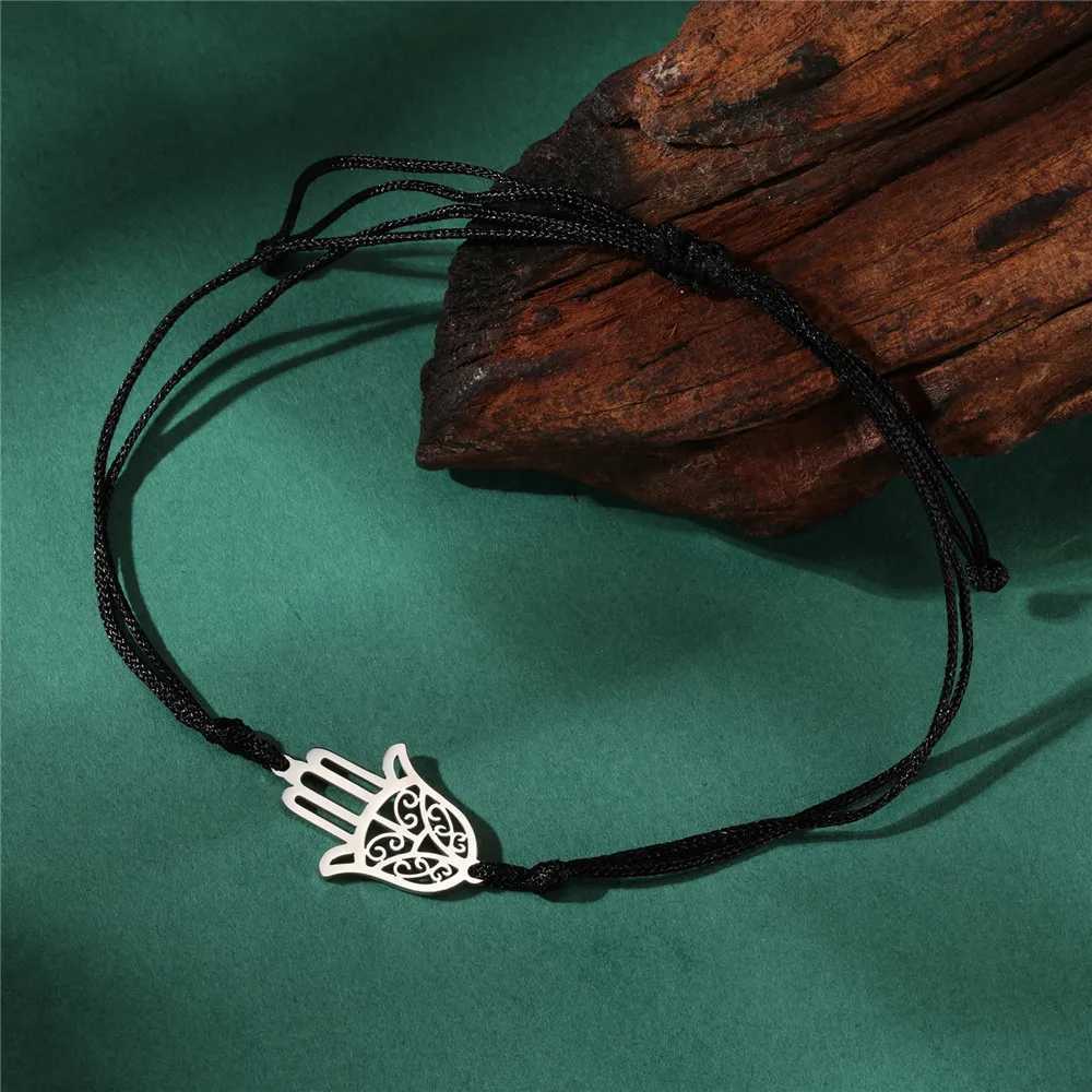 Skyrim Amulet Hamsa Hand of Fatima Bracelets on Hand Gold Color Womens Bracelet Stainless Steel Islamic Lucky Jewelry Gift 2025 W250121