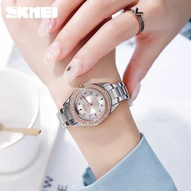 SKMEI 1534 Lady Watches Waterproof Stainless Steel Strap Womens Watch Fashion Wen Quartz Watch Innovative Diamond Wristwatches X250203