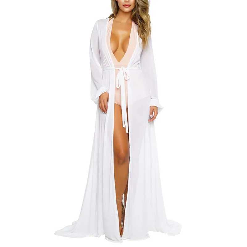 2023 Summer Beach Cover Up Women Beach Dr Solid Bikini Cover Up Swimwear Women Robe De Plage Beach Wear Cardigan Bathing Suit W250120