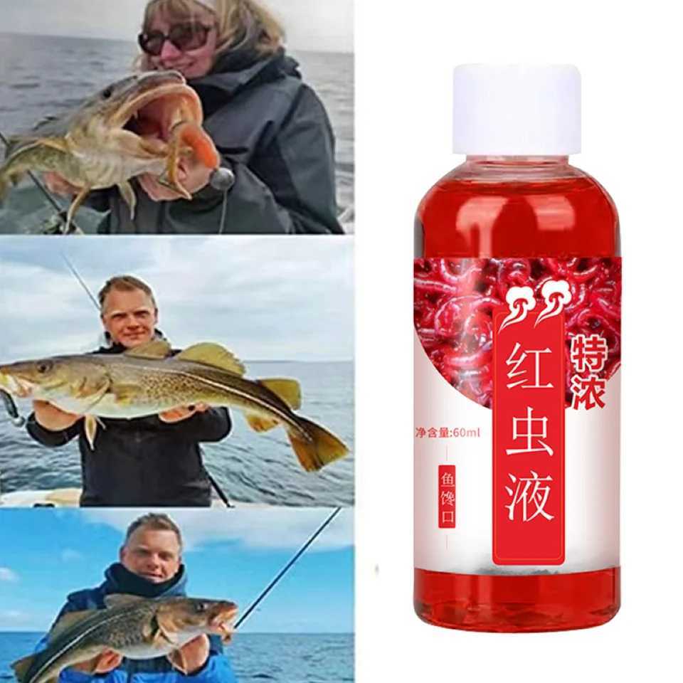 60ML Liquid Blood Worm Scent Fish Attractant Concentrated Red Worm Liquid Fish Bait Additive Perch Catfish Fishing AccessoriesXJ250122