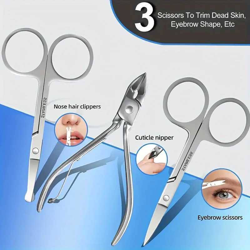 30 pcs Nail Clippers Manicure Tool Set With Portable Travel Case Cuticle Nippers And Cutter Kit Professional Nail Clippers PXJ250121