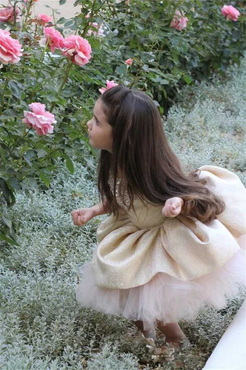 Customized Beads Flower Girl Dress for Wedding Girls Pageant Dresses for Toddlers Sleeveless Kids Girl Christmas Communion Gown X250203