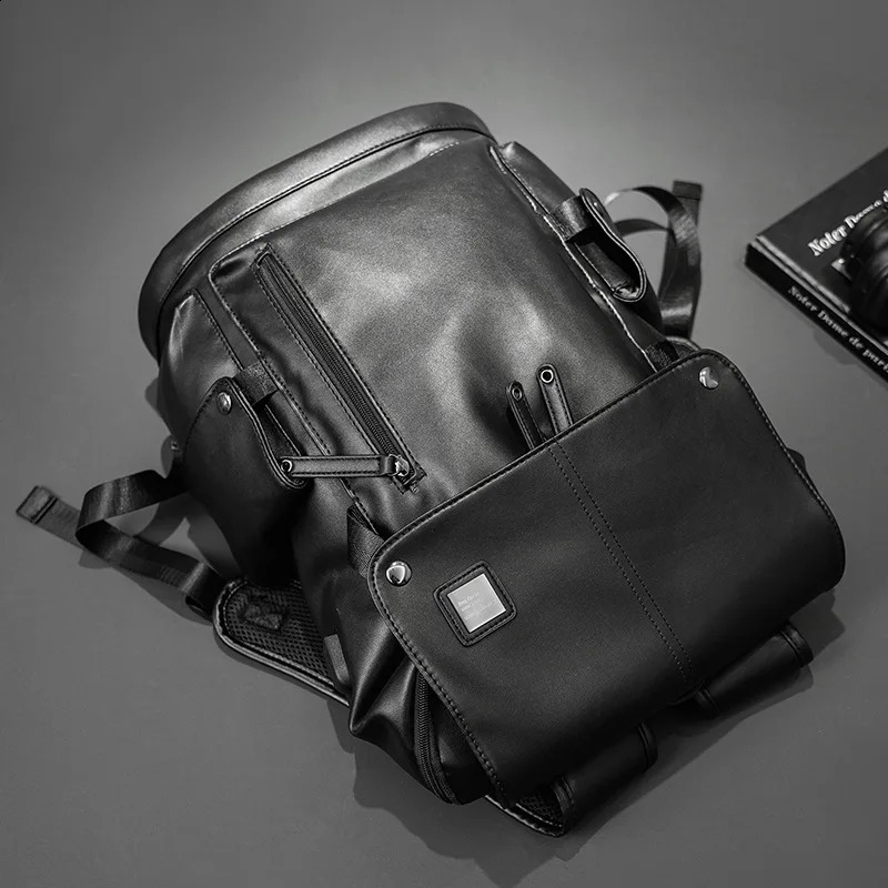 High Quality Backpack Men Leather Mens Backpacks USB Charging Back Pack 14 Inch Laptop Bag Large Capacity Travel Backbag 250122