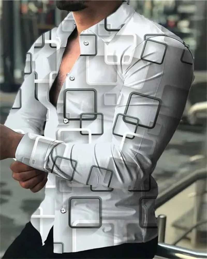 2023 Luxury Mens Shirt Floral Pattern Lapel Long Sleeve Shirt Outdoor Street Fashion Clothing Designer Casual High QualityXJ250121