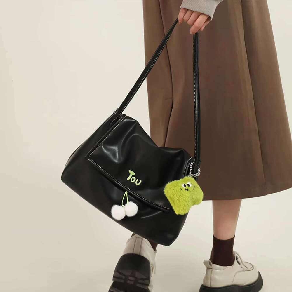 TOUTOU Tote Doll Pendent Large Capacity PU Leather Handbag Shoulder Women Bag Back To School Valentine's Day Gift