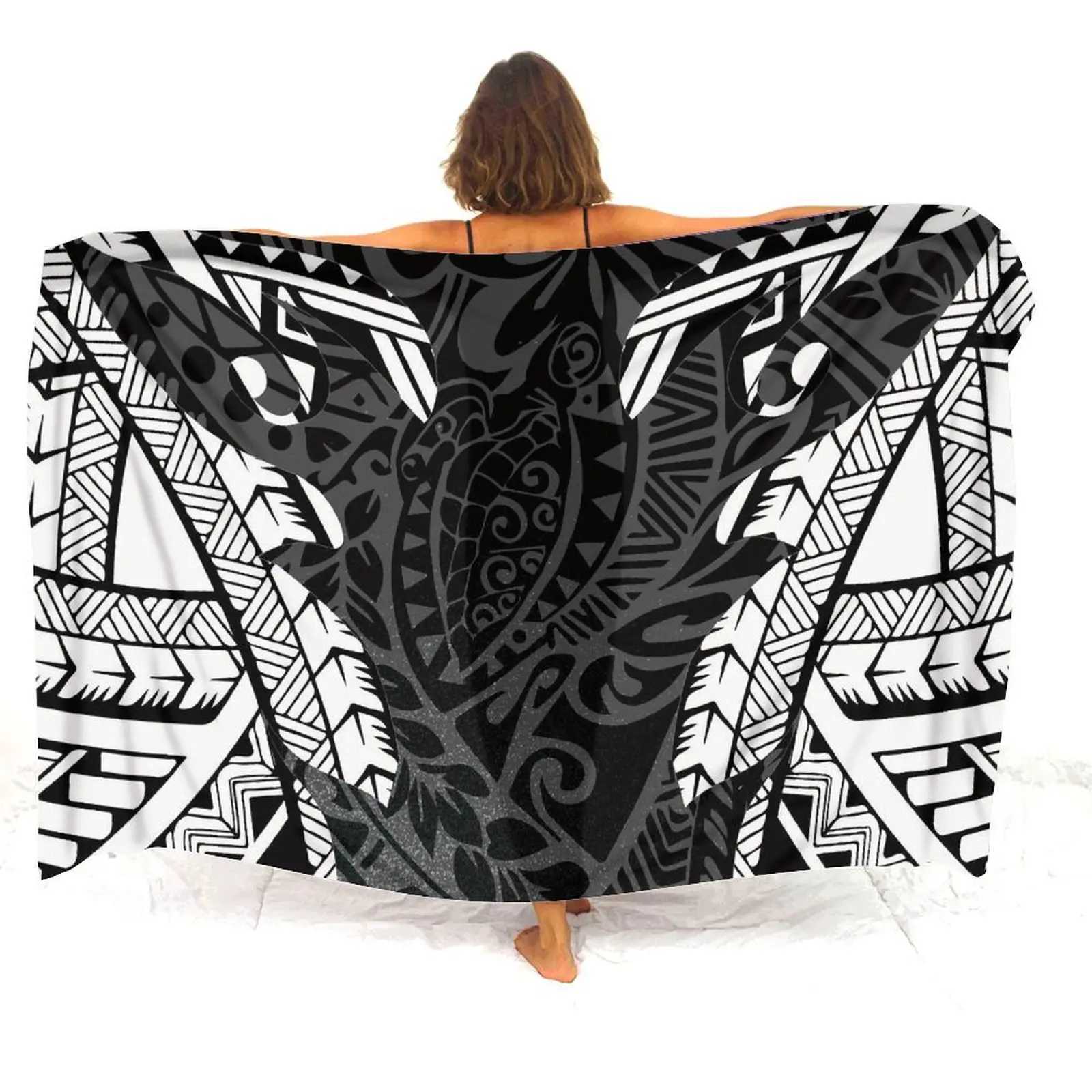 Beach Getay Soft and Comfortable Sarong Haian Fashion Beach Bikini Jacket Sarong Customized Polynesian Art Printed Flower Customization W250120