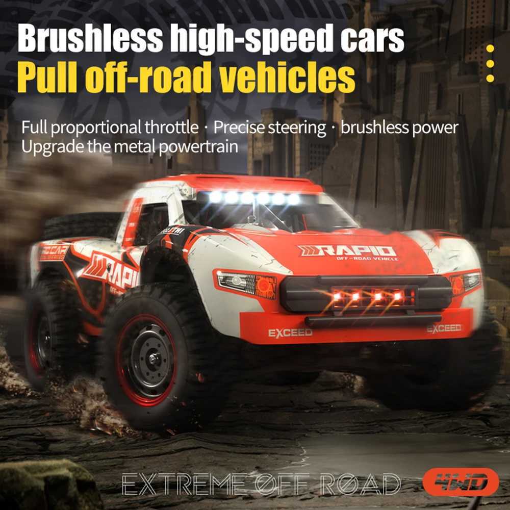 Q130 1 14 70KM/H 4WD RC Car With Light Brushless Motor Remote Control Cars High Speed Drift Monster Truck Toys for Adults Kids X250203