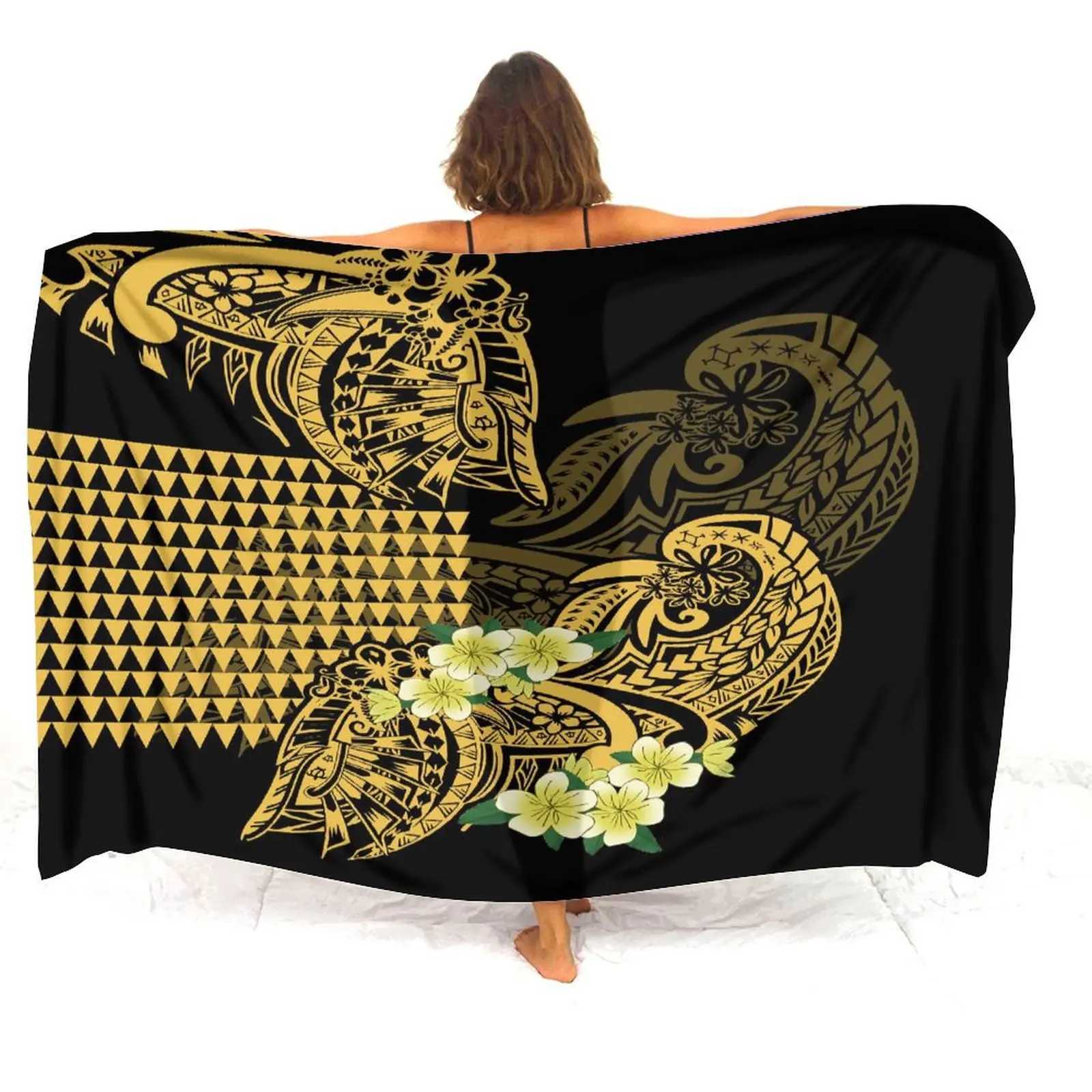 Custom Polynesian Ladies Sarong Retro Tribal Design Seaside Party Bikini Coat Sarong Shl Sun Sarong 2024 New W250120