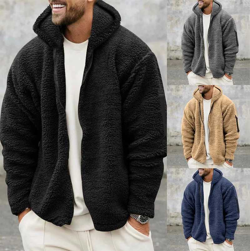 Men Fleece Hoodie Coats Autumn Winter Male Warm Hoody Zip Up Loose Sweatshirt Coats Outwear FYY-90094XJ2500118