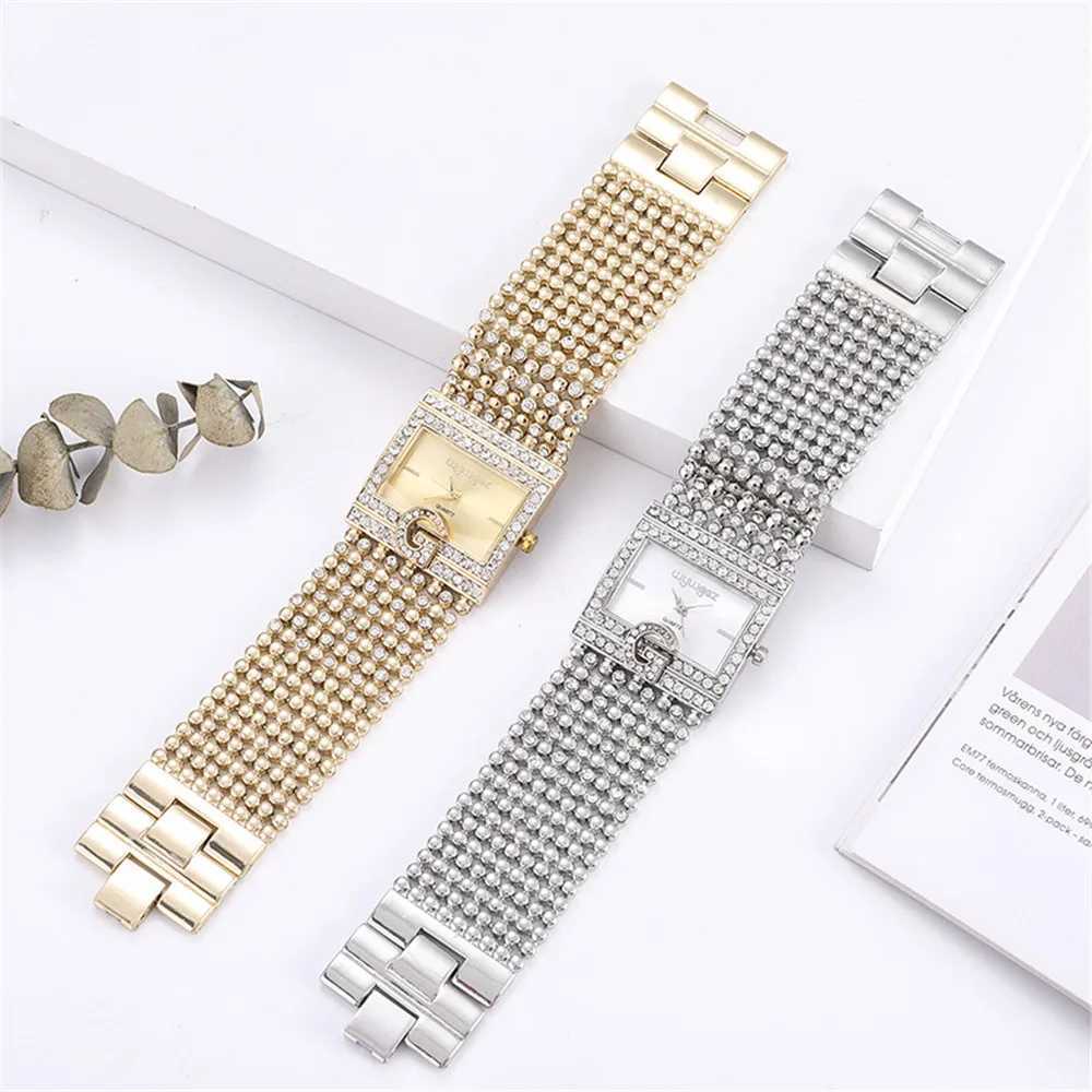 Simple Square Gold Watches Wen Fashion Casual Alloy bracelet Ladies Wristwatches 2024 G Diamond Sc Dial Fem Quartz Clock X250203