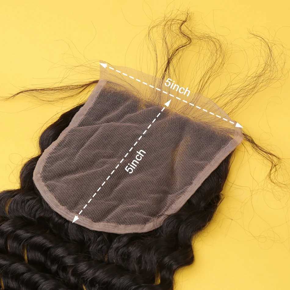 4x4 5x5 Lace Clo Human Hair Clo With Baby Hair Deep Wave Brazilian Hair Extension Remy Clo Free Part/Middle PartXJ250120