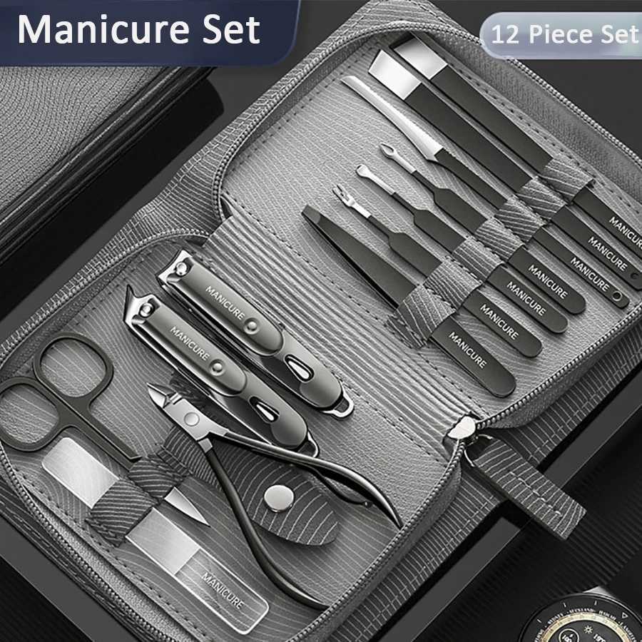 12 Pcs Manicure Set Pedicure Kit Nail Clippers Set Fingernail Clipper Set Ingrown Toenail Nail Kit Scissor Nail Trimmer KitXJ250116