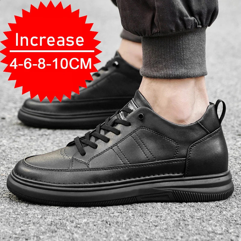 Casual Elevator for Men Height Increase White Black 6/8CM Tall Shoes Lift Sneakers 250209