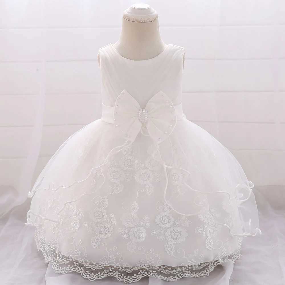 Pink White Baby Girl Dress 1st Birthday Dress For Christmas Kids Clothes Child Christening Princess Evening Clothing Dresses X250203