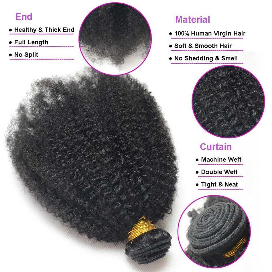 Brazilian Afro Kinky Curly Human Hair Bundles 4b 4c Afro kinky Bulk Human Hair Weave Bundle Deal Hair Extensions WholesaleXJ250120