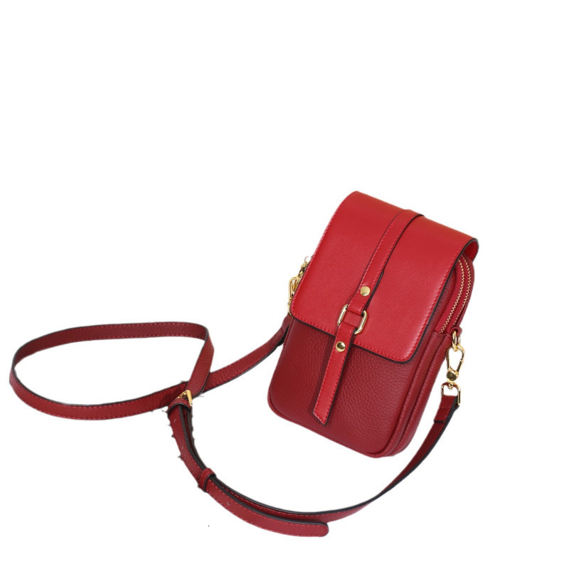 Bag Mobile Made Of Genuine 2025 Trendy Small Soft Leather Mobile Phone Women's Crossbody Bag, High-End Single Shoulder Bag