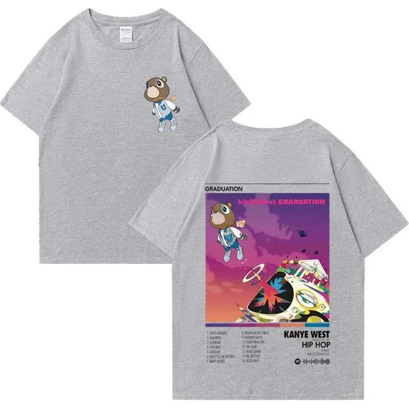 Oversized Cotton And West Graduation Graphic T-Shirt Men Women Rapper Music Album Hip Hop Streetwear Unisex T-Shirt X250203