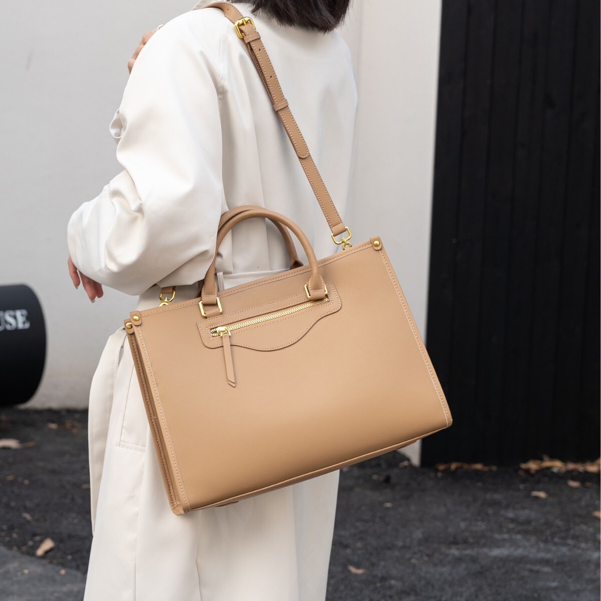 Genuine leather women's 2024 autumn/winter new item large capacity daily versatile high-end commuting single shoulder crossbody tote bag