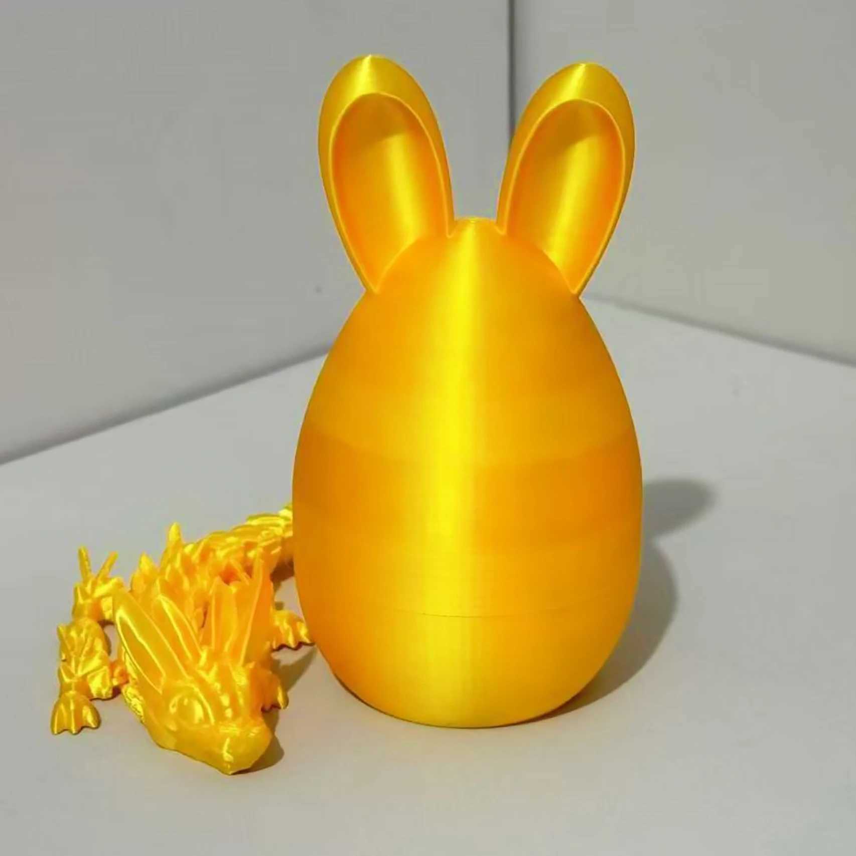 Easter Bunny 3D Printed Egg Fidget Crystal Articulated Dragon Decor for Home Office Birthday Gift Unique Desktop Animal D Free shipping