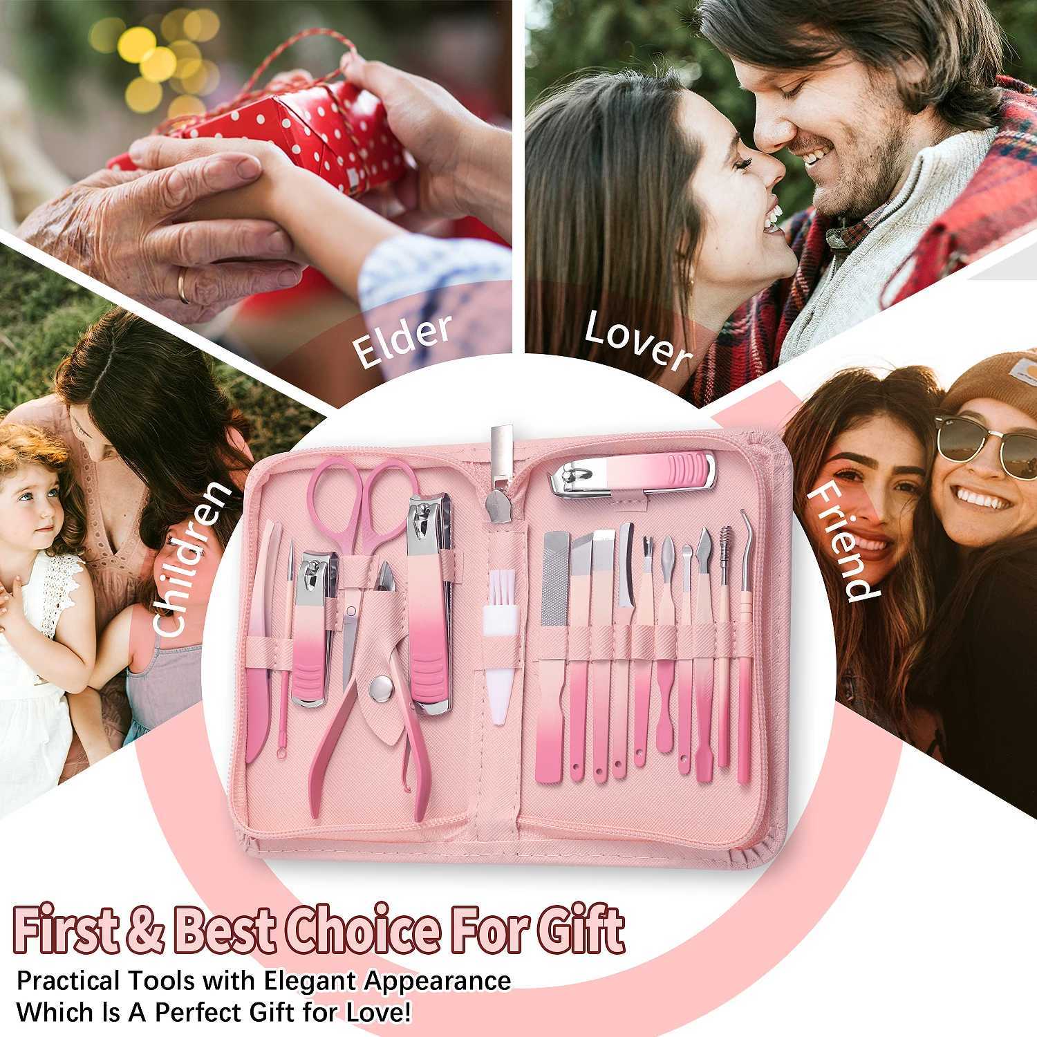 9/18Pcs Multi-Functional Stainless Steel Nail Clippers Pedicure Nail Scissors Tool Set With Folding Bag Manicure Cutter Kits EarXJ250116