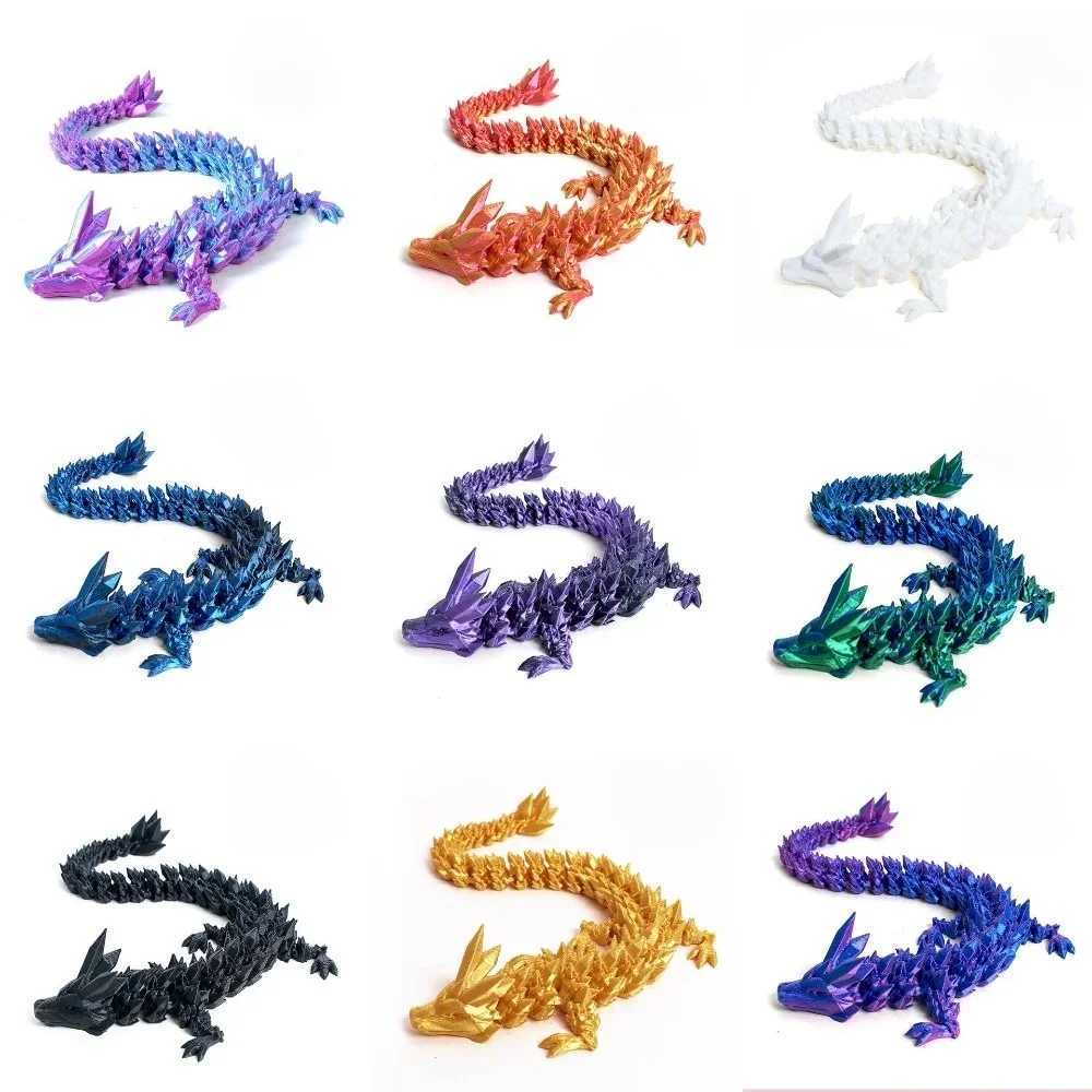 Printed 3D Gem Crystal Fidget Toy Rotatable Articulated Dragon Ideal Gift for Kids with ADHD Perfect Birthday Miniatures Free shipping