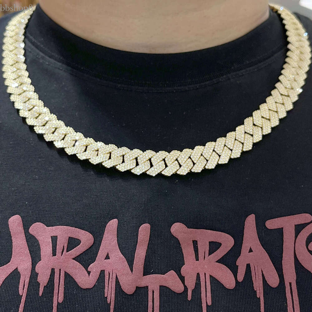 necklace mossinate dia iced out Stylish men's necklaces sier moissanite cuban k chain