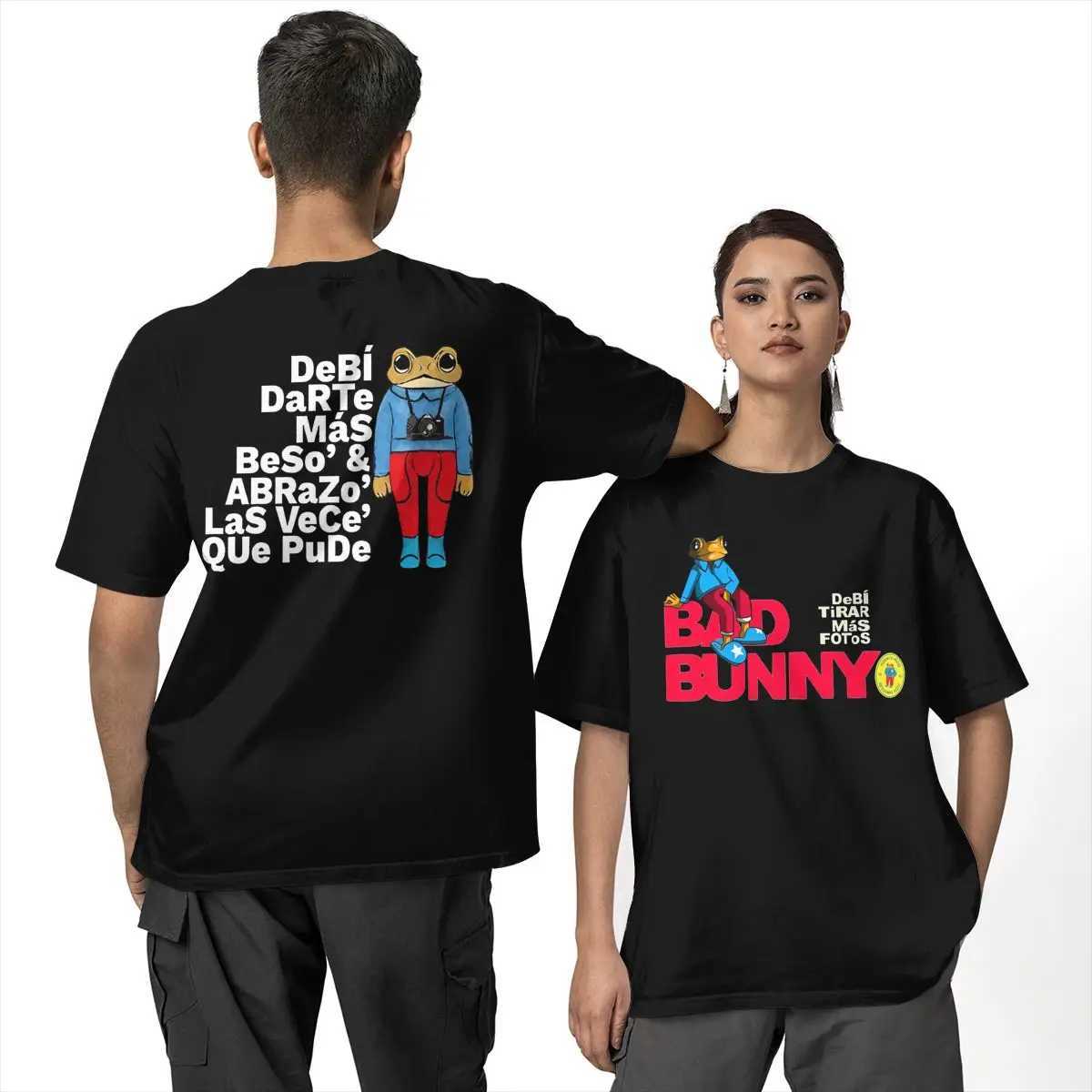 DTMF With Bear Cartoon Shoot More Photos Bad Bunnies T Shirt Summer 2025 Y2K Retro T-Shirts Cotton Tee Shirt For Men Top Tees X250203