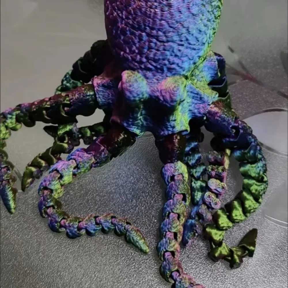 New 2025 3D Printed Figurine Flexible Joints Home Office Desktop Decor Ocean Animal Aquarium Fish Tank Octopus Ornaments Free shipping