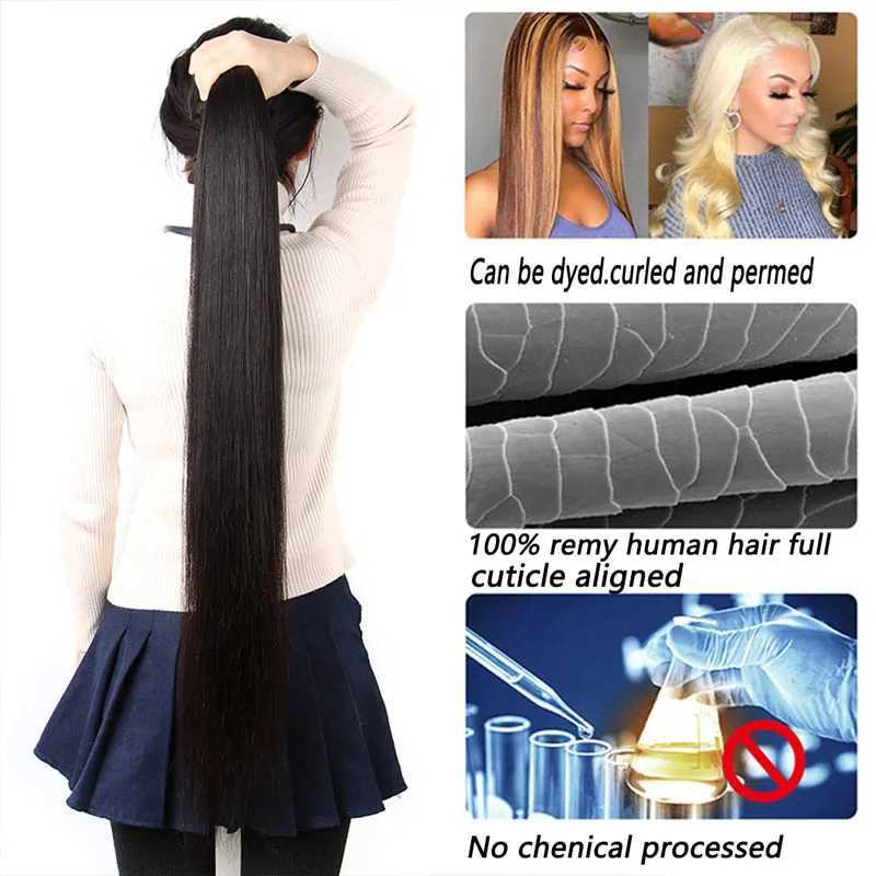 Brazilian Virgin Straight Hair Bundles With Clo 10A Straight Human Hair 3/4 Bundles with 4x4 Clo Natural Black WholesaleXJ250120