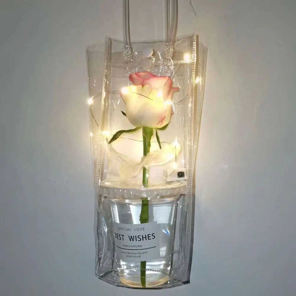Durable Transparent PVC Handbag Large Capacity Multi-purpose Candy Bag Plastic Gift Jelly Bag Outing Travel Hiking BagXJ250121
