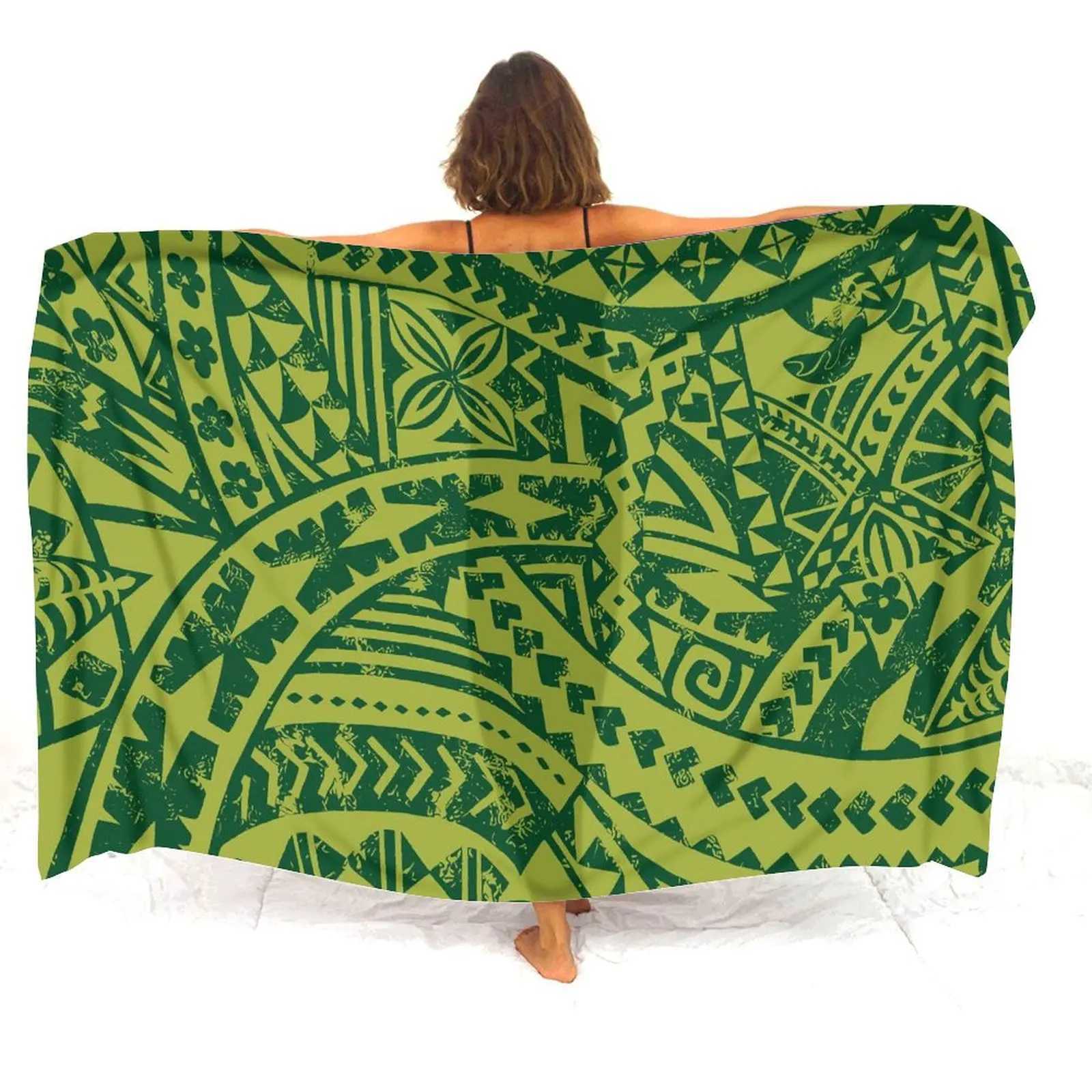 Polynesian Art Pattern Sarong Customized Seaside Resort Hotel Soft Comfort Sarong Customized Haian Fashion Beach Bikini Coat Sarong W250120