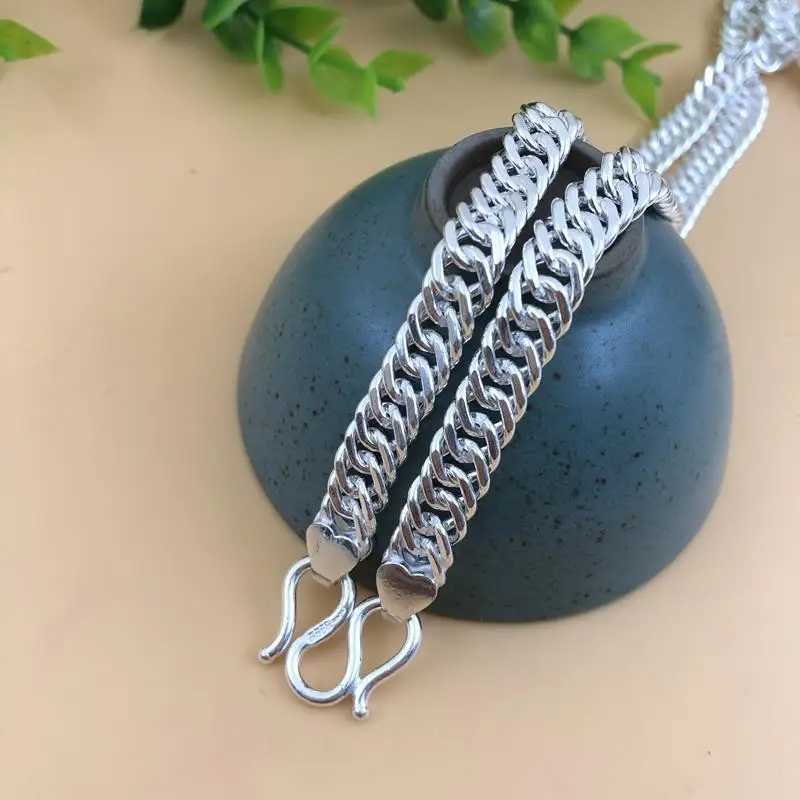 Buyee 925 Sterling Silver Male Big Necklace Chain Light Smooth Wide Chain Necklace for Man Boy Excellent Jewelry ChainXJ250114