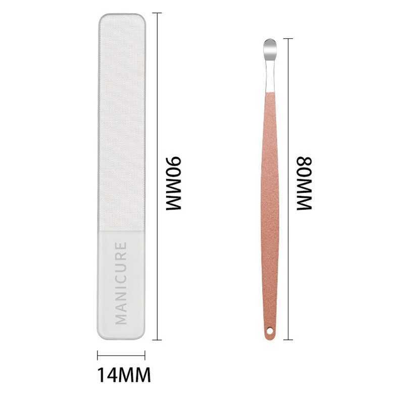 5Pcs/Set Portable Universal Nail Clippers Glass File Earpick Household Professional Stainless Steel Utility Pedicure Nail ToolsXJ250116