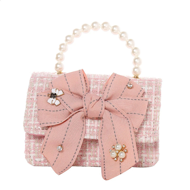 Korean Kids Purses and Handbags Mini Crossbody Cute Girls Pearl Hand Bags Tote Little Girl Small Coin Pouch Party Purse Gift 250113