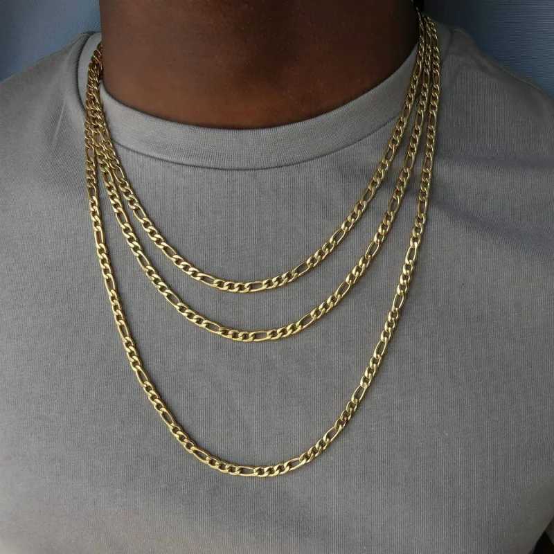 55/60/65/70cm Hip Hop Link Chain Necklace For Women Men Figaro NK Chain Jewelry Curb Link Necklace Boyfriend GiftsXJ250121