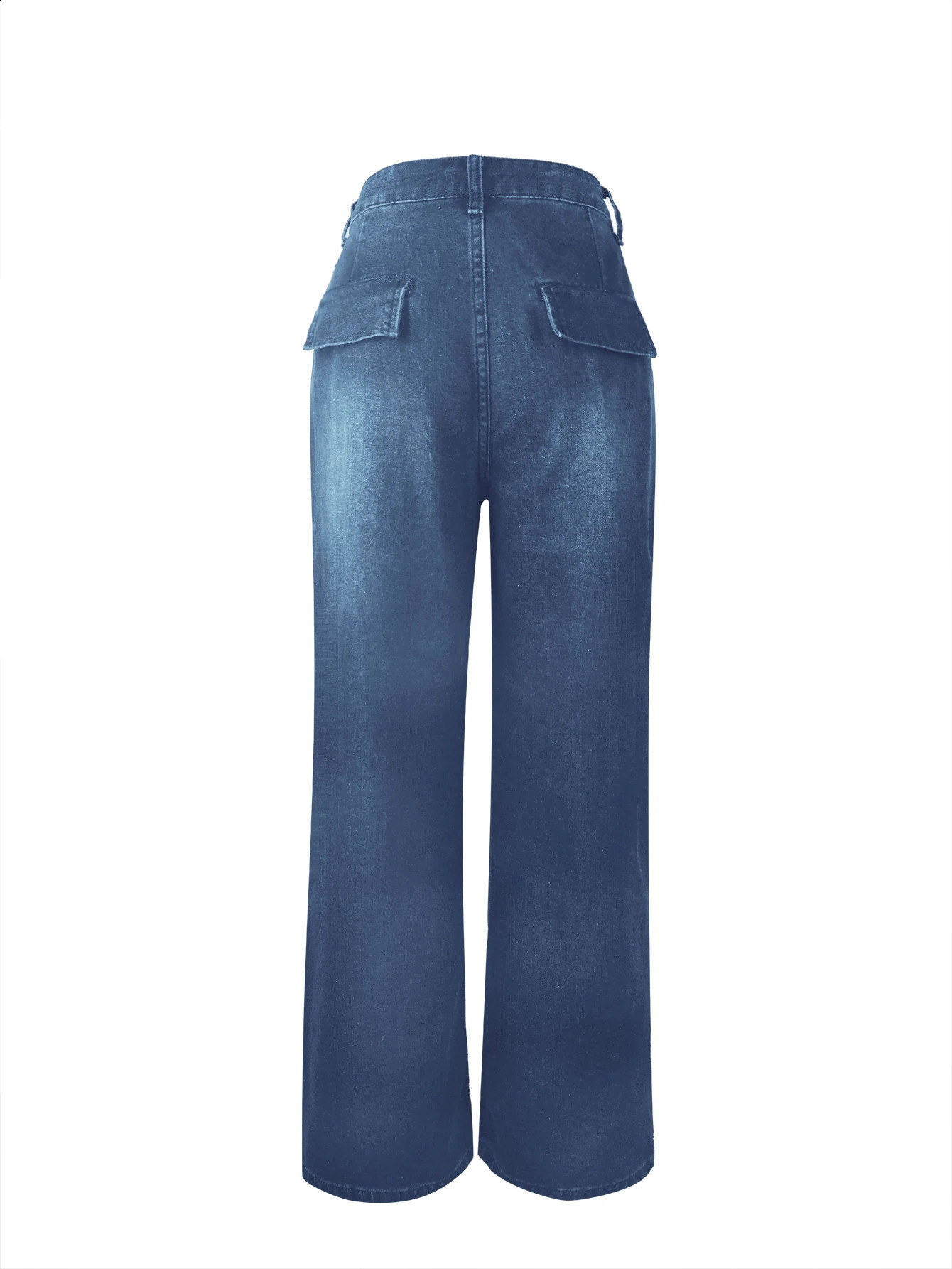Womens Loose Wide Leg Jeans High Rise Straight Korean Trousers Relaxed Fit Stitching Mopping Denim Pants 250120
