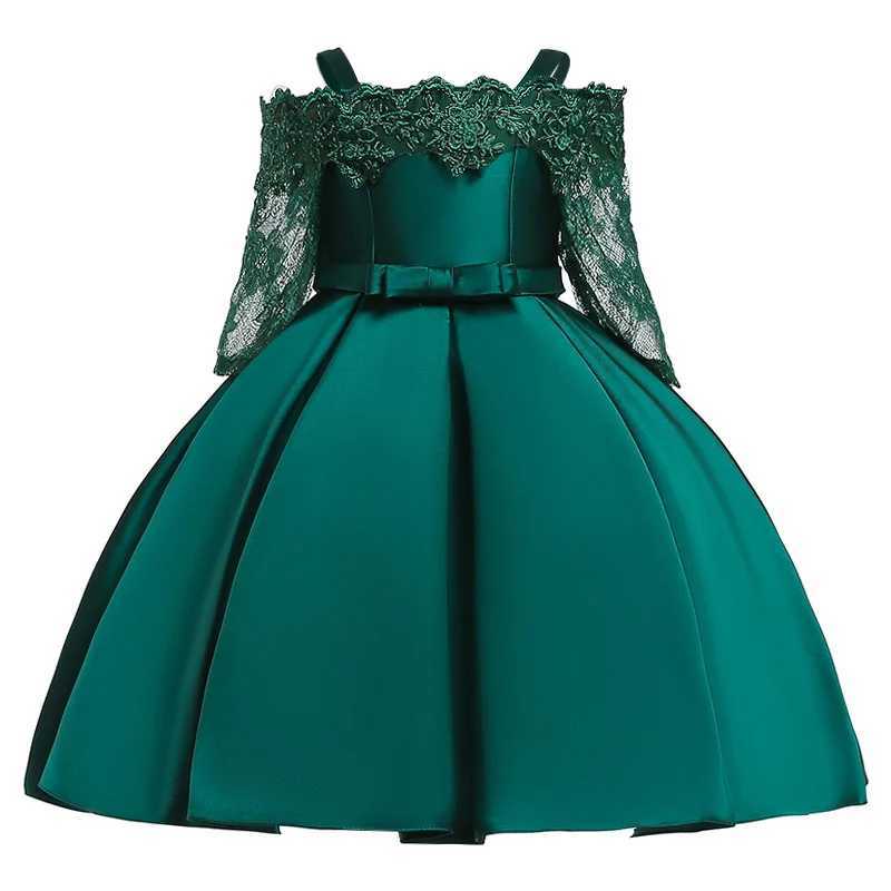 Green Christmas Princess Dress For Girl Children Costume Elegant Kids Wedding Birthday Prom Gown Bow Girls Party Dresses 3 10Y X250203